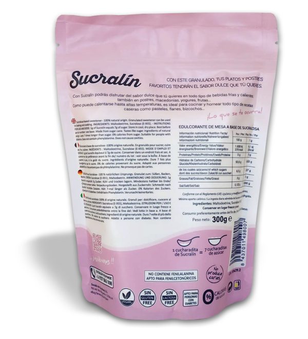 Sucralín granulado  300 gr Familiar Formato Farma - Imagen 3
