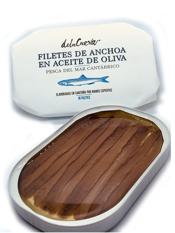 Filetes de anchoa de Santoña en AOVE (10 lomos) delaCueva
