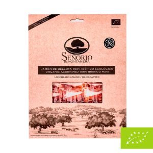 100 % iberischer Bio-Schinken, schwarzes Etikett, geschnitten, Señorío de Montanera