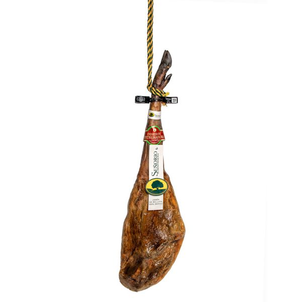 Jamón 100% raza ibérica, etiqueta negra, D.O.P. Dehesa de Extremadura, Señorío de Montanera