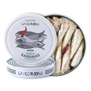 Sardines 10/14 eenheden in pittige olijfolie, La Curiosa