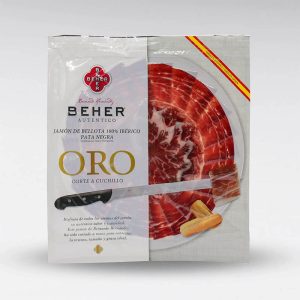 Sliced ​​100% Iberian Ham Bellota Oro Pata Negra, Beher