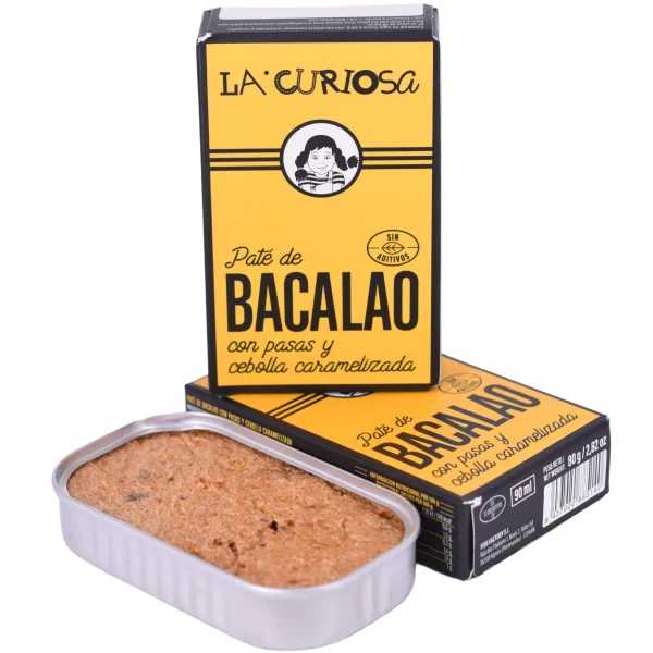 Paté de bacalao con pasas y cebolla caramelizada, La Curiosa