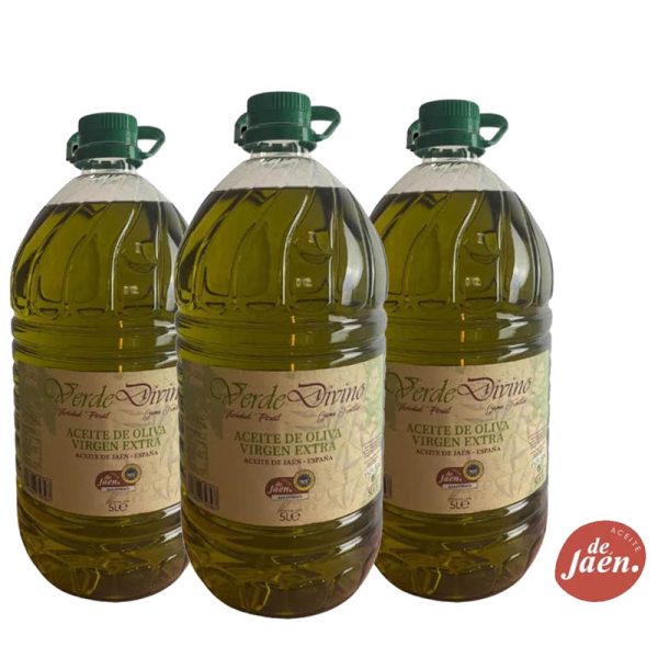 Aceite de Oliva Virgen Extra PET de 5 litros , Verde Divino