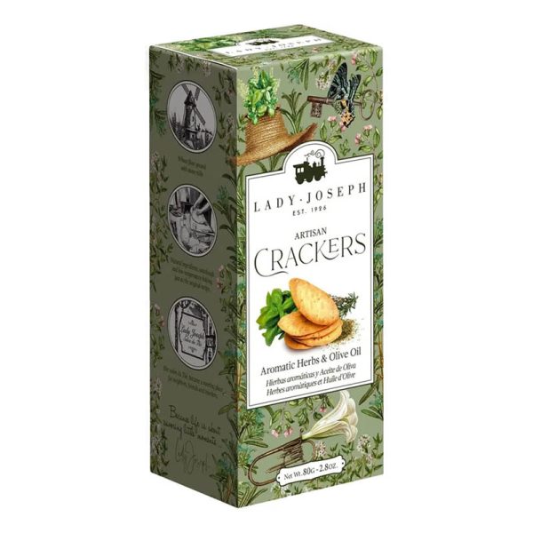 Crackers veganos artesanos con aceite de oliva y hierbas aromáticas, Lady Joseph