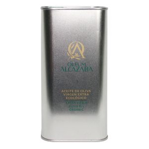 Aceite de Oliva Virgen Extra Picual ecológico en lata, Oleum Alcazaba - 1 litro (15 unidades)