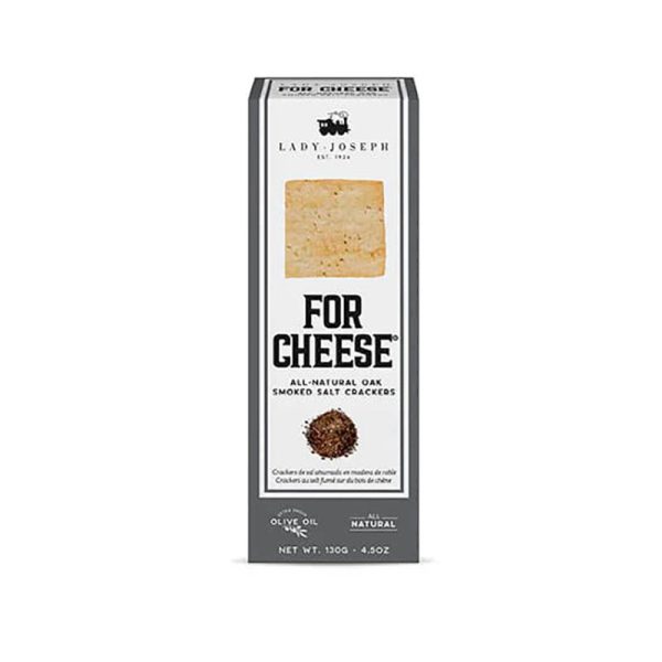 Crackers con sal ahumada en madera de roble, Lady Joseph