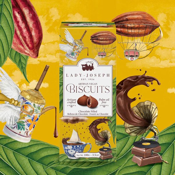 Galletas artesanas veganas rellenas de chocolate, Lady Joseph