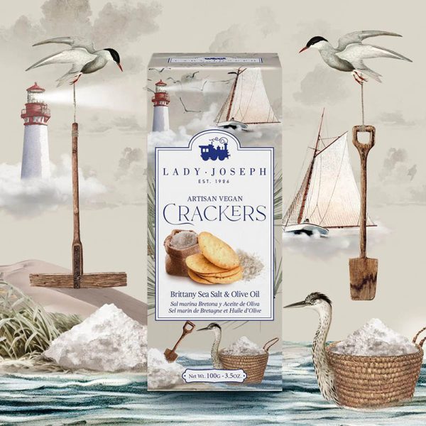 Crackers artesanos de Sal Marina de Guérande  y Aceite de Oliva, Lady Joseph (7 unidades) - Imagen 4