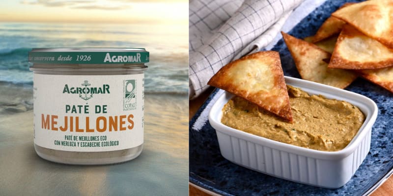 Paté de mejillones con ingredientes ecológicos, Agromar
