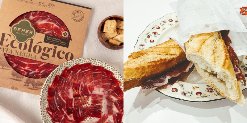 El alma verde del ibérico: tradición, pureza y sabor sin artificios Loncheado Jamón ecológico 100% Ibérico Bellota Pata Negra, Beher