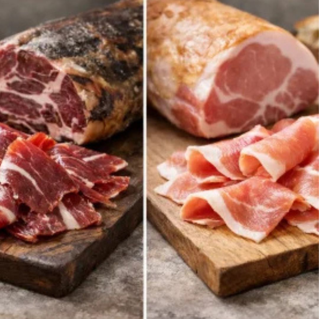 Jamón ibérico vs serrano: qué cambia de verdad Jamón ibérico vs serrano: qué cambia de verdad